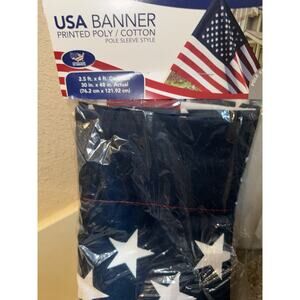 Annin & Co. Poly-Cotton U.S. American Flag Banner 2.5 Ft. x 4 Ft New